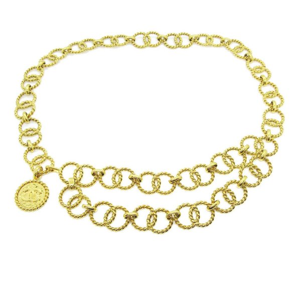 CHANEL CC Logos Charm Gold Chain Belt Accessories - Picture 1 of 5